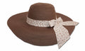 Sakkas Women's Sweet Floral Ribbon Accent UPF 50+ Floppy Brim Straw Hat