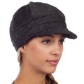Sakkas Womens Wool Blend Newsboy / Cabbie Winter Hat / Cap with Buttoned Detail
