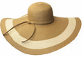 Sakkas Women's Contrast Stripe UPF 50+ Extra Wide Floppy Brim Straw Hat