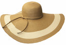 Sakkas Women's Contrast Stripe UPF 50+ Extra Wide Floppy Brim Straw Hat