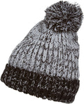 Sakkas Two Tone Thick Knit Pom Pom Beanie#color_Grey