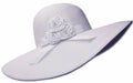 Sakkas Womens UPF 50+ 100% Paper Straw Ribbon Flower Accent Wide Brim Floppy Hat#color_White