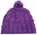 Sakkas Pom Pom Cable Knit Cuffed Winter Beanie/ Hat/ Cap ( 8 Colors )#color_Purple