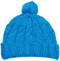 Sakkas Pom Pom Cable Knit Cuffed Winter Beanie/ Hat/ Cap ( 8 Colors )#color_Turquoise