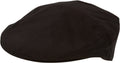 Sakkas Men's Fitted Cotton Linen Newsboy Ivy Flat Snap Cap #color_Black
