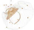 Sakkas Antoinette Feather Fascinator#color_Beige