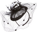Sakkas Antoinette Feather Fascinator#color_Black