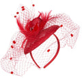 Sakkas Antoinette Feather Fascinator#color_Red