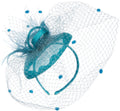 Sakkas Antoinette Feather Fascinator#color_Turquoise