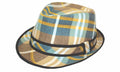 Sakkas Multicolor Plaid Cotton Fedora#color_Teal