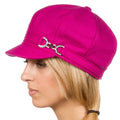 Sakkas Jessica Unisex Wool Newsboy Cabbie Hat#color_Berry