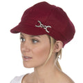 Sakkas Jessica Unisex Wool Newsboy Cabbie Hat#color_Burgundy