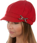 Sakkas Jessica Unisex Wool Newsboy Cabbie Hat#color_Red