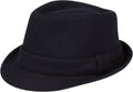 Sakkas Original Unisex Structured Wool Fedora Hat#color_Navy