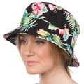 Sakkas Gemma Colorful Design Cloche Bucket Bell Summer Hat #color_Black/Pink