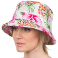 Sakkas Gemma Colorful Design Cloche Bucket Bell Summer Hat #color_White/Pink