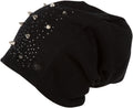 Sakkas Maggie Over-Sized Studded Slouch Beanie#color_Black 