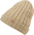 Sakkas Avery Thermal Fleece Lined Cable Knit Beanie#color_Khaki