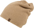 Sakkas Honeycomb Over-Sized Loose Knit Slouch Beanie #color_Beige