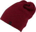 Sakkas Honeycomb Over-Sized Loose Knit Slouch Beanie #color_Burgundy