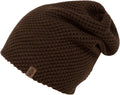 Sakkas Honeycomb Over-Sized Loose Knit Slouch Beanie #color_Chocolate