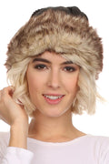 Sakkas Hansley Womens Insulated Faux Fur Brimmed Beanie Hat Cap In Classic Knit#color_ Black