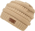 Sakkas Beehive Cable Knit Modern Beanie#color_Beige