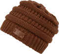 Sakkas Beehive Cable Knit Modern Beanie#color_Chocolate