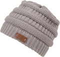 Sakkas Beehive Cable Knit Modern Beanie#color_Grey
