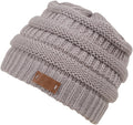 Sakkas Beehive Cable Knit Modern Beanie#color_Grey