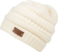 Sakkas Beehive Cable Knit Modern Beanie#color_Ivory