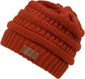 Sakkas Beehive Cable Knit Modern Beanie#color_Rust
