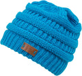 Sakkas Beehive Cable Knit Modern Beanie#color_Turquoise