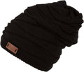 Sakkas Emerson 2-in-1 Knit Hat and Head Wrap #color_Black