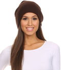 Sakkas Jayvee Lightweight Breathable Warm Tall Long Slouchy Winter Hat Cap Beanie#color_ Brown