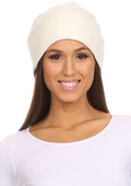 Sakkas Jayvee Lightweight Breathable Warm Tall Long Slouchy Winter Hat Cap Beanie#color_ Ivory