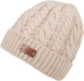 Sakkas Bailey Faux Fur Lined Cable Knit Beanie#color_Beige