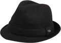 Sakkas Harry Classic Unisex Structured Wool Fedora Hat#color_Black