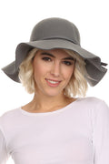 Sakkas Cruz Womens Wide Brimmed Floppy Hat With Knotted Band#color_Grey