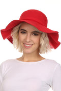 Sakkas Cruz Womens Wide Brimmed Floppy Hat With Knotted Band#color_Red