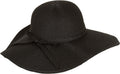 Sakkas Katy Wide Brimmed Straw Floppy Hat With Straw Bow#color_Black
