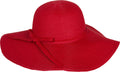 Sakkas Katy Wide Brimmed Straw Floppy Hat With Straw Bow#color_Cherry