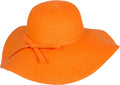 Sakkas Katy Wide Brimmed Straw Floppy Hat With Straw Bow#color_Orange