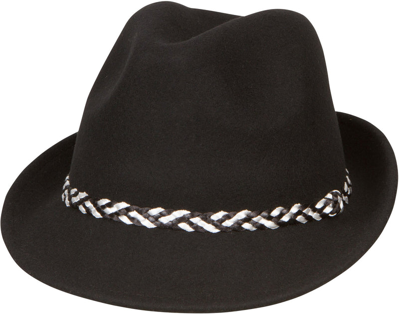 Sakkas Clint Braided Band Wool Trilby Fedora