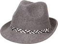 Sakkas Clint Braided Band Wool Trilby Fedora#color_Charcoal
