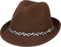 Sakkas Clint Braided Band Wool Trilby Fedora#color_Chocolate