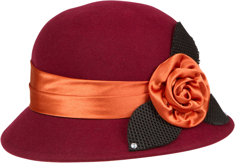 Sakkas Colette Vintage Style Wool Cloche Hat