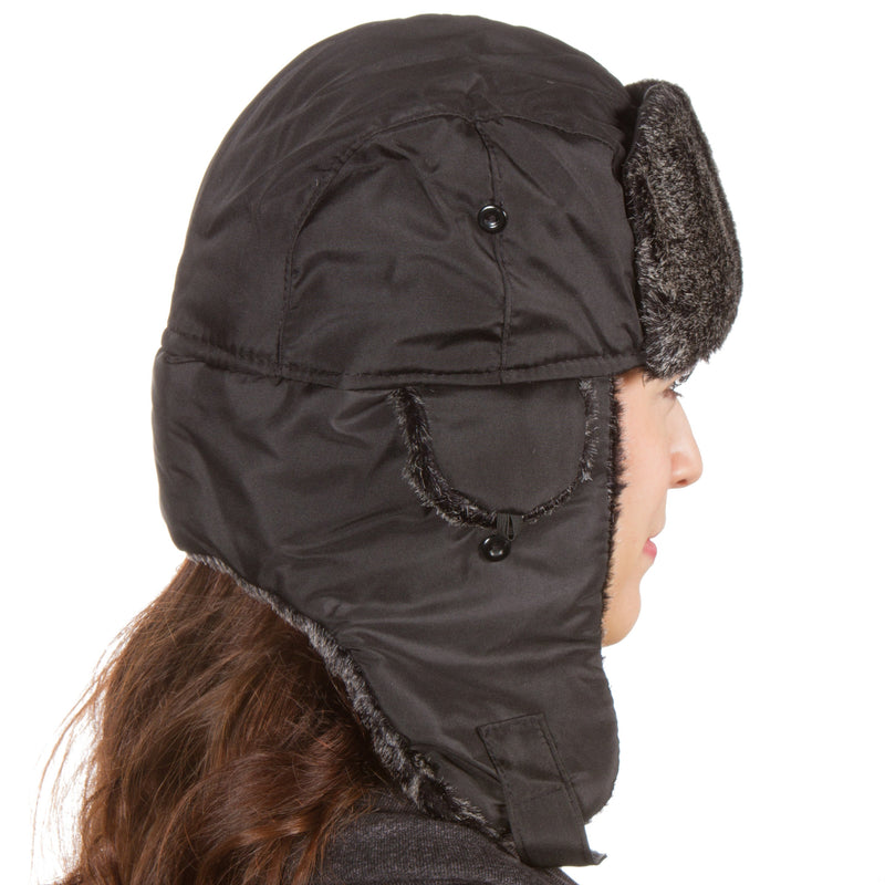 Sakkas Charlie Unisex Faux Fur Nylon Trooper Hat