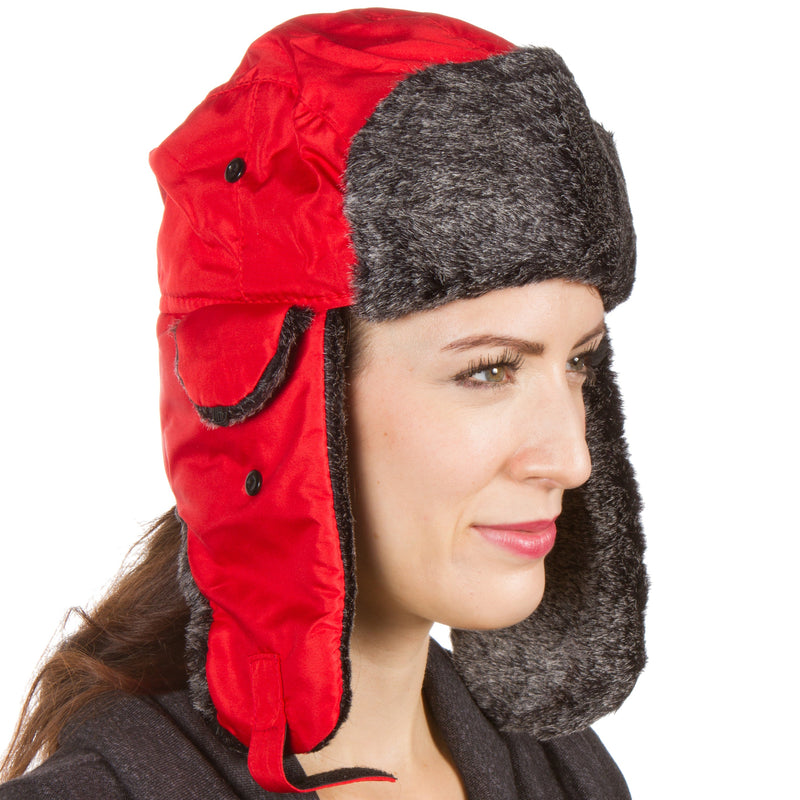Sakkas Charlie Unisex Faux Fur Nylon Trooper Hat