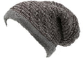 Sakkas Veloce Tall Long Heathered Faux Fur Shearling Lined Unisex Beanie Hat#color_Taupe